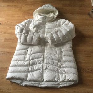 Lands’End  White Down Puffer Coat Parka Jacket  2X  ( 20W- 22W) 3/4 length  warm